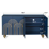 Modern Fluted Sideboard Buffet With Storage, Curve Element, 4 Doors With Adjustable Shelves