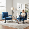 Classic Mid Century Modern Accent Chair With Durable Square Metal Frame, Armchair