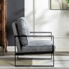 Classic Mid Century Modern Accent Chair With Durable Square Metal Frame, Armchair