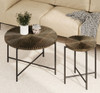Radial - Pattern Coffee And End Table Set Waterproof Cover, Distressed Cylindrical Design (Set of 2)