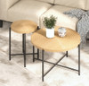 Coffee And End Table Set Waterproof Cover, Distressed Cylindrical Design, Legs Classic Rustic Charm (Set of 2)