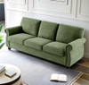 Soft Sofa, Upholstered 3 Seater Couch With High Density Foam, Loose Back Cushions And Turned Legs Soft Sofa, Upholstered 3 Seater Couch With High Density Foam, Loose Back Cushions And Turned Legs