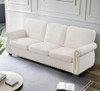 Soft Sofa, Upholstered 3 Seater Couch With High Density Foam, Loose Back Cushions And Turned Legs Soft Sofa, Upholstered 3 Seater Couch With High Density Foam, Loose Back Cushions And Turned Legs