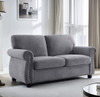 Soft Loveseat, Upholstered 2 Seater Couch, Loose Back Cushions And Turned Legs Soft Loveseat, Upholstered 2 Seater Couch, Loose Back Cushions And Turned Legs
