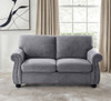 Soft Loveseat, Upholstered 2 Seater Couch, Loose Back Cushions And Turned Legs