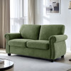 Soft Loveseat, Upholstered 2 Seater Couch, Loose Back Cushions And Turned Legs Soft Loveseat, Upholstered 2 Seater Couch, Loose Back Cushions And Turned Legs