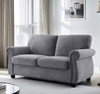 Soft Loveseat, Upholstered 2 Seater Couch, Loose Back Cushions And Turned Legs Soft Loveseat, Upholstered 2 Seater Couch, Loose Back Cushions And Turned Legs