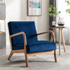 Classic Mid-Century Modern Accent Chairs, Open Framed Armchair With Cushioning Classic Mid-Century Modern Accent Chairs, Open Framed Armchair With Cushioning