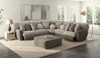 Rendezvous - 5 Piece Modular Sectional With 3 Reclining Seats & Castered Cocktail Ottoman - Umber