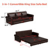 3 In 1 Convertible Sleeper Sofa With Nailhead Trim & Rolled Arm 3 In 1 Convertible Sleeper Sofa With Nailhead Trim & Rolled Arm