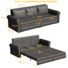 3 In 1 Convertible Sleeper Sofa With Nailhead Trim & Rolled Arm 3 In 1 Convertible Sleeper Sofa With Nailhead Trim & Rolled Arm