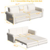 3 In 1 Convertible Sleeper Sofa With Nailhead Trim & Rolled Arm 3 In 1 Convertible Sleeper Sofa With Nailhead Trim & Rolled Arm