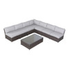 Comfortable Modern Patio Rattan Sectional Set With Cushions