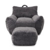 Giant Plush Bean Bag Chair With Armrests And Footstool Giant Plush Bean Bag Chair With Armrests And Footstool