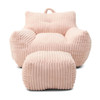 Giant Plush Bean Bag Chair With Armrests And Footstool Giant Plush Bean Bag Chair With Armrests And Footstool
