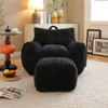 Giant Plush Bean Bag Chair With Armrests And Footstool Giant Plush Bean Bag Chair With Armrests And Footstool
