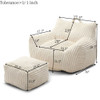 Giant Plush Bean Bag Chair With Armrests And Footstool Giant Plush Bean Bag Chair With Armrests And Footstool