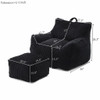 Giant Plush Bean Bag Chair With Armrests And Footstool Giant Plush Bean Bag Chair With Armrests And Footstool