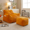 Giant Plush Bean Bag Chair With Armrests And Footstool Giant Plush Bean Bag Chair With Armrests And Footstool