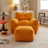 Giant Plush Bean Bag Chair With Armrests And Footstool Giant Plush Bean Bag Chair With Armrests And Footstool