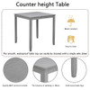 5 Piece Dining Table Set, Wooden Dining Square Table Set For 4, Counter Height Kitchen Table Set With Square Table And 4 Upholstered Chairs - Gray 5 Piece Dining Table Set, Wooden Dining Square Table Set For 4, Counter Height Kitchen Table Set With Square Table And 4 Upholstered Chairs - Gray