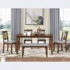 6 Pieces Kitchen Dining Set, Rectangular Wooden Dining Table With 4 Upholstered Chairs And A Bench 6 Pieces Kitchen Dining Set, Rectangular Wooden Dining Table With 4 Upholstered Chairs And A Bench