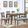 6 Pieces Kitchen Dining Set, Rectangular Wooden Dining Table With 4 Upholstered Chairs And A Bench 6 Pieces Kitchen Dining Set, Rectangular Wooden Dining Table With 4 Upholstered Chairs And A Bench