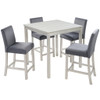 5 Pieces Counter Height Table Set, Kitchen Table With Square Table And 4 Upholstered Chairs 5 Pieces Counter Height Table Set, Kitchen Table With Square Table And 4 Upholstered Chairs
