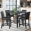 5 Pieces Counter Height Table Set, Kitchen Table With Square Table And 4 Upholstered Chairs 5 Pieces Counter Height Table Set, Kitchen Table With Square Table And 4 Upholstered Chairs