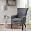 Heston - Accent Chair With Quilted Back And Nailheads - Gray Heston - Accent Chair With Quilted Back And Nailheads - Gray