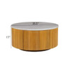 Round Coffee Table With Storage - Natural / White