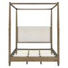 Queen Canopy Bed Frame With Upholstered Headboard - Brown Queen Canopy Bed Frame With Upholstered Headboard - Brown