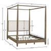 Queen Canopy Bed Frame With Upholstered Headboard - Brown Queen Canopy Bed Frame With Upholstered Headboard - Brown