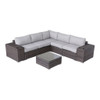 Modern Patio Rattan Sectional Set With Cushions