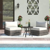 Wide Armless Outdoor Chairs With Cushions (Set of 2) Wide Armless Outdoor Chairs With Cushions (Set of 2)