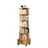 6 Tier Rotating Bookshelf With Wheels And Drawer, 360° Spinning Design, Space Saving Storage, For Home - Wood 6 Tier Rotating Bookshelf With Wheels And Drawer, 360° Spinning Design, Space Saving Storage, For Home - Wood