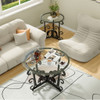 3 Piece Coffee Table Set With Tempered Glass Surface - Black 3 Piece Coffee Table Set With Tempered Glass Surface - Black