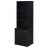 Multifunctional Bookcase With Three Open Shelves, 2 Drawers, Dual USB Charging Outlet Multifunctional Bookcase With Three Open Shelves, 2 Drawers, Dual USB Charging Outlet