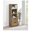 Multifunctional Bookcase With Three Open Shelves, 2 Drawers, Dual USB Charging Outlet Multifunctional Bookcase With Three Open Shelves, 2 Drawers, Dual USB Charging Outlet