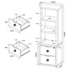 Multifunctional Bookcase With Three Open Shelves, 2 Drawers, Dual USB Charging Outlet Multifunctional Bookcase With Three Open Shelves, 2 Drawers, Dual USB Charging Outlet
