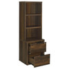 Multifunctional Bookcase With Three Open Shelves, 2 Drawers, Dual USB Charging Outlet Multifunctional Bookcase With Three Open Shelves, 2 Drawers, Dual USB Charging Outlet