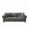 3 Seater Sofa With Tufted Upholstery, Rolled Arms, Nailhead Trim 3 Seater Sofa With Tufted Upholstery, Rolled Arms, Nailhead Trim