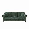 3 Seater Sofa With Tufted Upholstery, Rolled Arms, Nailhead Trim 3 Seater Sofa With Tufted Upholstery, Rolled Arms, Nailhead Trim