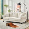 3 Seater Sofa With Tufted Upholstery, Rolled Arms, Nailhead Trim 3 Seater Sofa With Tufted Upholstery, Rolled Arms, Nailhead Trim