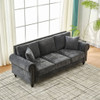 3 Seater Sofa With Tufted Upholstery, Rolled Arms, Nailhead Trim 3 Seater Sofa With Tufted Upholstery, Rolled Arms, Nailhead Trim