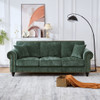 3 Seater Sofa With Tufted Upholstery, Rolled Arms, Nailhead Trim 3 Seater Sofa With Tufted Upholstery, Rolled Arms, Nailhead Trim