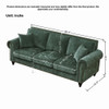 3 Seater Sofa With Tufted Upholstery, Rolled Arms, Nailhead Trim 3 Seater Sofa With Tufted Upholstery, Rolled Arms, Nailhead Trim