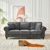 3 Seater Sofa With Tufted Upholstery, Rolled Arms, Nailhead Trim 3 Seater Sofa With Tufted Upholstery, Rolled Arms, Nailhead Trim