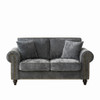 2 Seater Sofa With Rolled Arms, Tufted Upholstered Couch