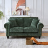 2 Seater Sofa With Rolled Arms, Tufted Upholstered Couch